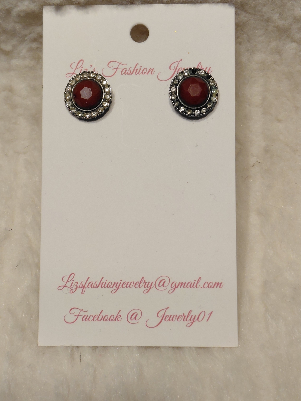 Fashion Jewelry Burgundy Crystal Halo Stud Earrings BUNDLE SAVE ON SHIPPING